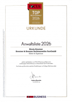  Top Anwaelte 2026 Focus Spezial - Nicola Kreutzer
